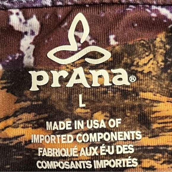 Prana Abstract Print Pull On Crop Yoga Leggings Womens (L) Elastic Waist - Picture 6 of 6